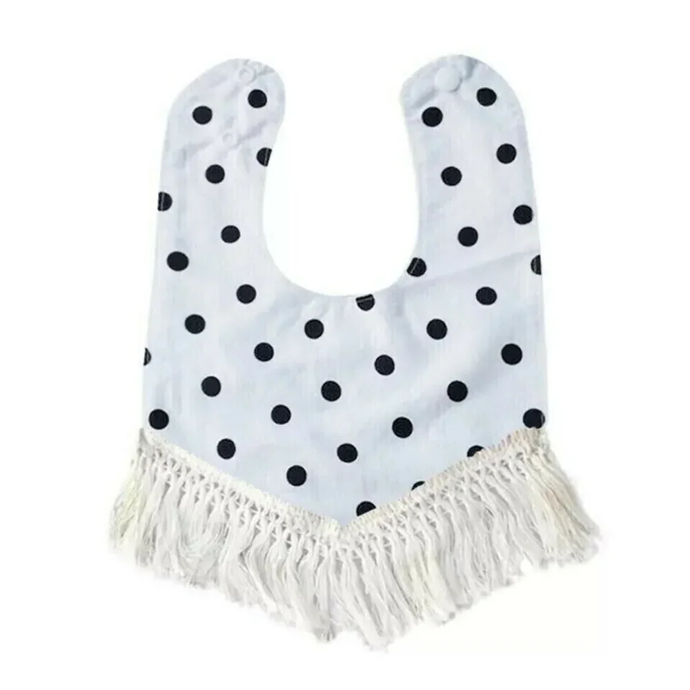 Baby Burp Cloth Drool Teething Bib Boho Shower Gift Tassel Cute NEW Feeding